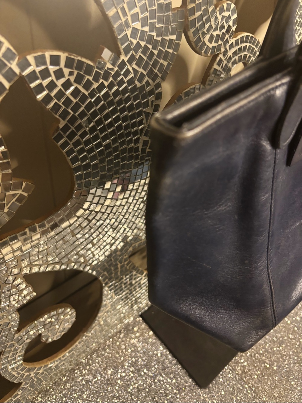🩷Vintage Coach Navy Leather Handbag - Picture 4 of 7